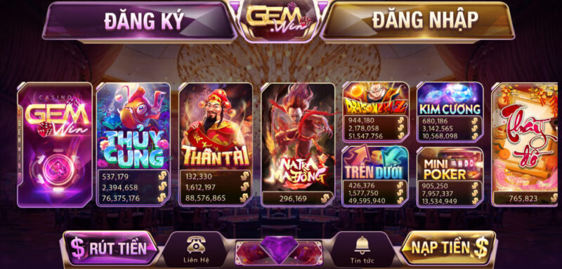 Tổng quan về kho game đổi thưởng tại Gemwin