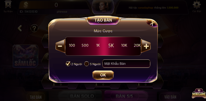 Sức hút của sâm tại cổng game Gemwin