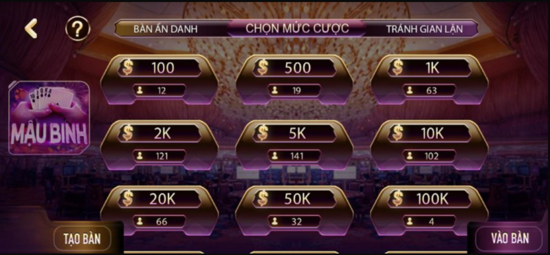 luat choi game bai mau binh