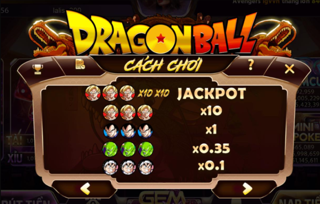 luat choi mini game dragonball