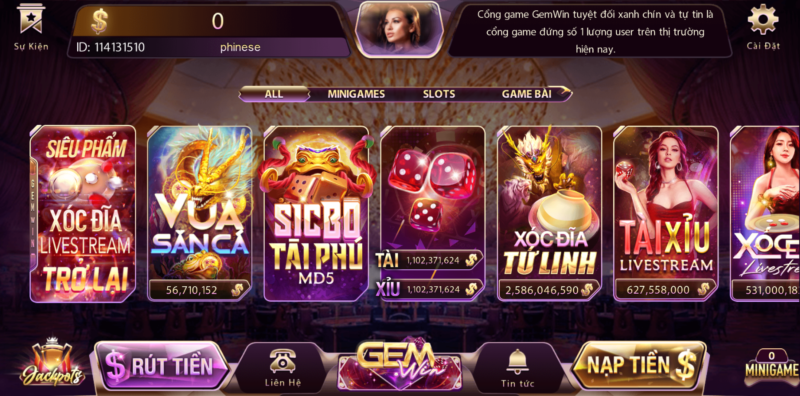 Gemwin mang đến thế giới game đồ sộ cho cược thủ 