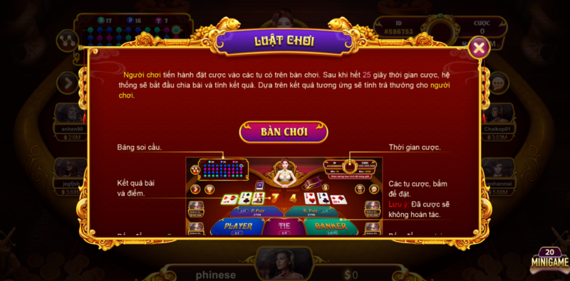 Cách tính điểm và tỷ lệ trả thưởng trong Baccarat 